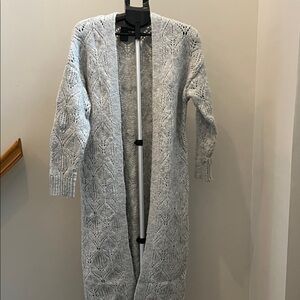 VENUS Soft Gray Knit Sweater Long Cardigan - Size XSmall